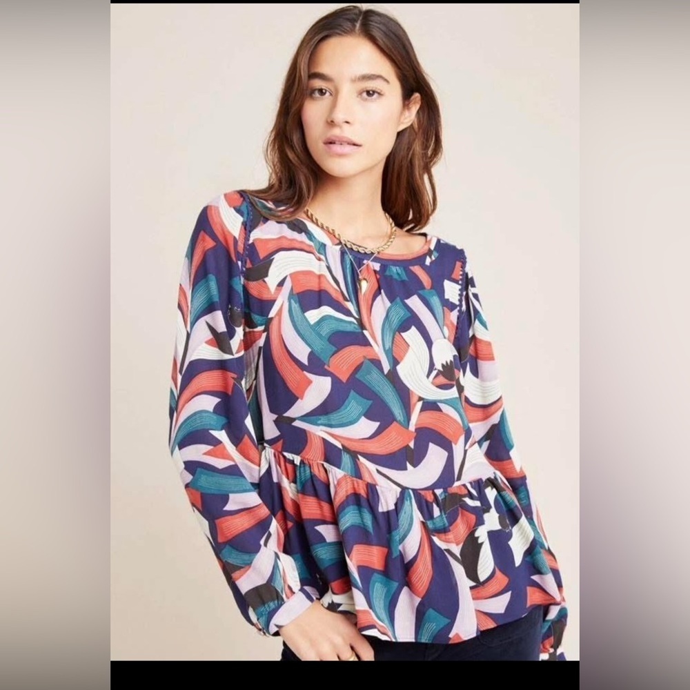 Maeve Multicolor Abstract Blouse